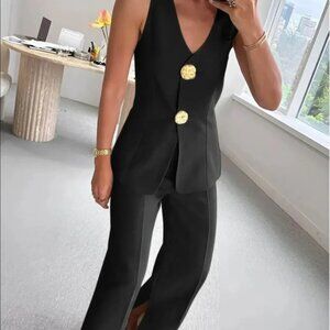 Commerce Blace Vest and Pant Set